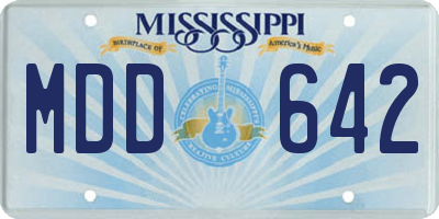 MS license plate MDD642