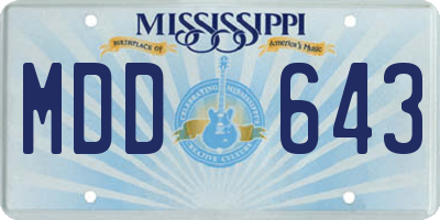 MS license plate MDD643