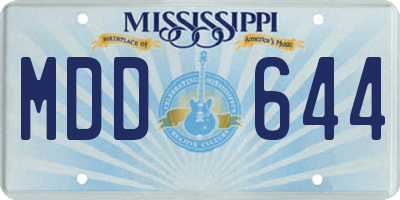 MS license plate MDD644