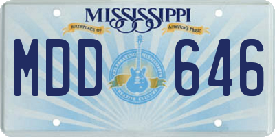 MS license plate MDD646