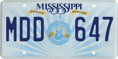 MS license plate MDD647