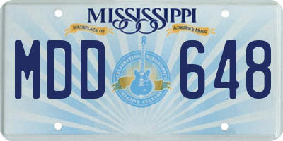 MS license plate MDD648