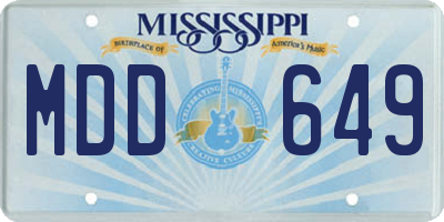 MS license plate MDD649
