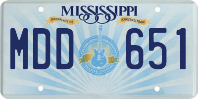 MS license plate MDD651
