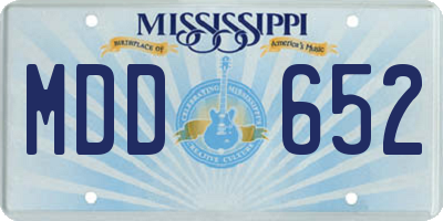 MS license plate MDD652