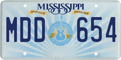 MS license plate MDD654