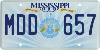 MS license plate MDD657