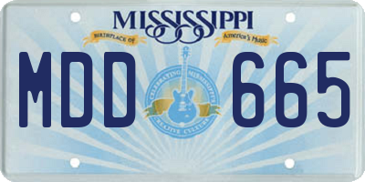MS license plate MDD665