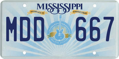 MS license plate MDD667