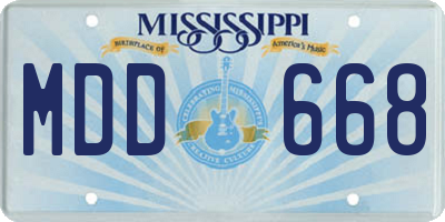 MS license plate MDD668