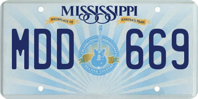 MS license plate MDD669