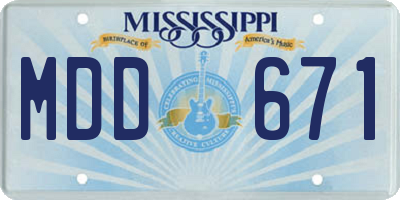 MS license plate MDD671