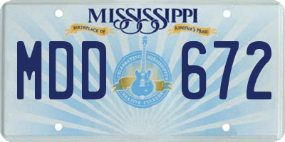 MS license plate MDD672