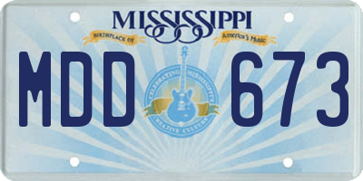 MS license plate MDD673