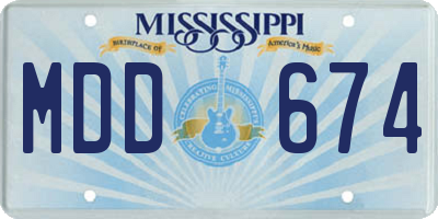 MS license plate MDD674
