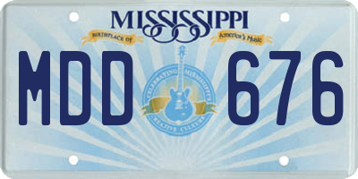 MS license plate MDD676