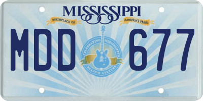 MS license plate MDD677