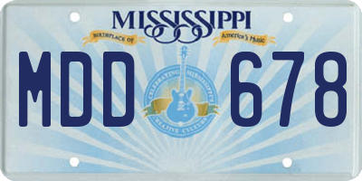 MS license plate MDD678