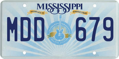 MS license plate MDD679