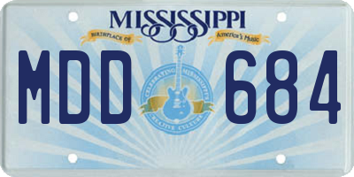 MS license plate MDD684