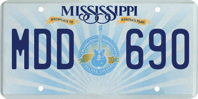 MS license plate MDD690