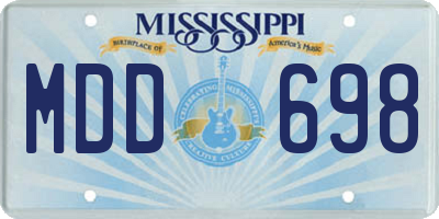 MS license plate MDD698
