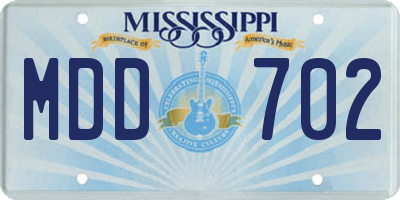 MS license plate MDD702