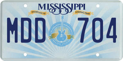 MS license plate MDD704