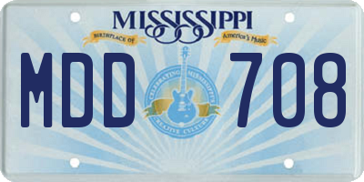 MS license plate MDD708