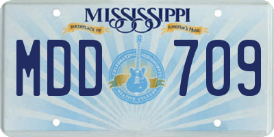 MS license plate MDD709