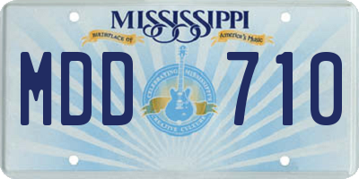 MS license plate MDD710