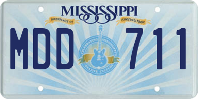 MS license plate MDD711