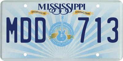 MS license plate MDD713