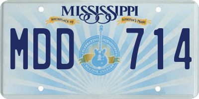 MS license plate MDD714