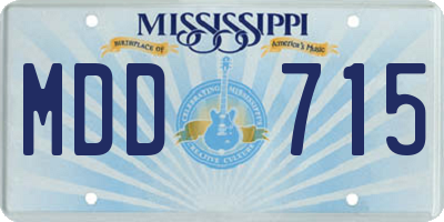 MS license plate MDD715