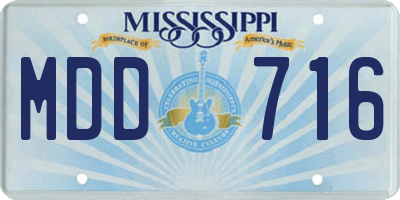 MS license plate MDD716