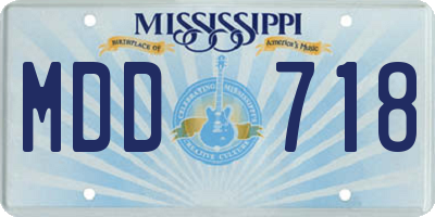 MS license plate MDD718