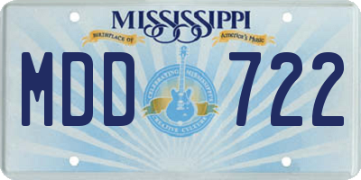 MS license plate MDD722