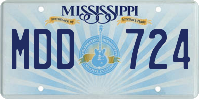 MS license plate MDD724