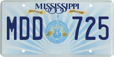 MS license plate MDD725