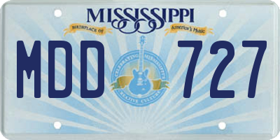 MS license plate MDD727