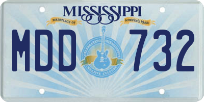 MS license plate MDD732