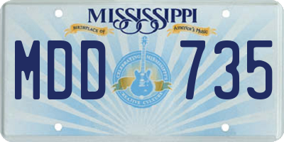 MS license plate MDD735