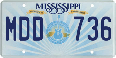 MS license plate MDD736