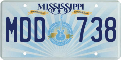 MS license plate MDD738