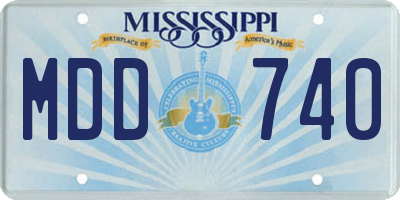 MS license plate MDD740