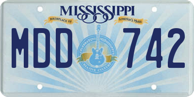 MS license plate MDD742