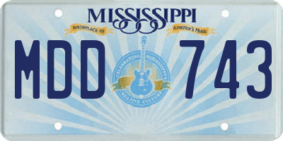 MS license plate MDD743