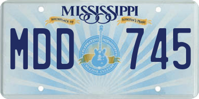 MS license plate MDD745