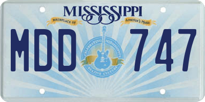 MS license plate MDD747